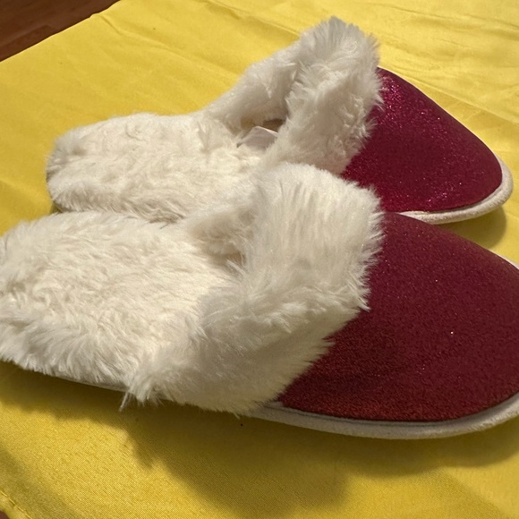 Avon Hot Pink Glitter Slippers Size Large - Picture 5 of 8